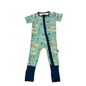Fletch Brand Baby Pajamas Bamboo Sensitive Skin 6-12 Months Beach Print
